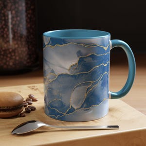 Dark Blue Marble Coffee Mug (11 oz)