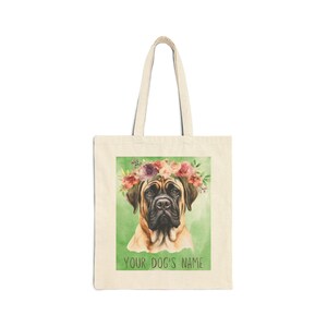 Personalized Bullmastiff Dog Cotton Canvas Tote Bag