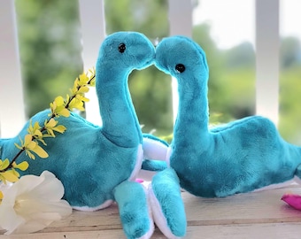 Small Plessie Nessie Plush, Soft Loch Ness Monster Toy, Adorable Custom Color Plushie, HandMade in USA