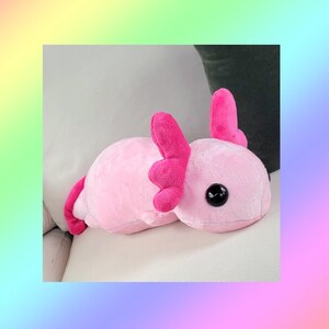 Large Axolotl Plushie, Custom Minky Ajolote Stuffie, Handmade in USA