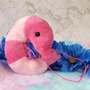 Charming Silly Shrimp Plush, Small Cute Prawn Stuffie, Custom Color Plushie, Handmade in USA