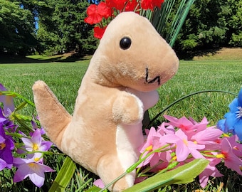 Tiny Cute Mini T-Rex Plush, Small Little Smiling Dino Stuffie, Custom Color Tyrannosaurus Dinosaur, Handmade in USA