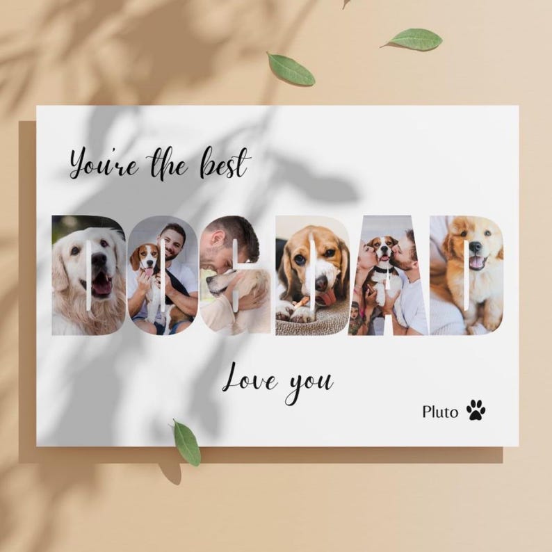 Collage de fotos para papá perro para personalizar con Canva y descargar imagen 3