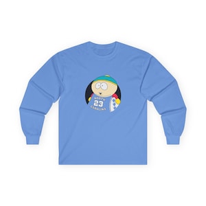 カートマン UNC カロライナ バスケットボール マイケル ジョーダン ジャージ ユニセックス ロングスリーブ Tシャツ