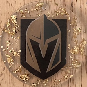 VGK Resin Coasters | Vegas Golden Knights Hockey Coaster Set | Handmade Sports Fan Gift