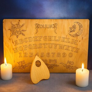 Ouija board and Pointer Set Spirit Board Wooden Divination Tools Planche Talking Ouija Board Witch Gift Reticule Ouija Esoteric Gift