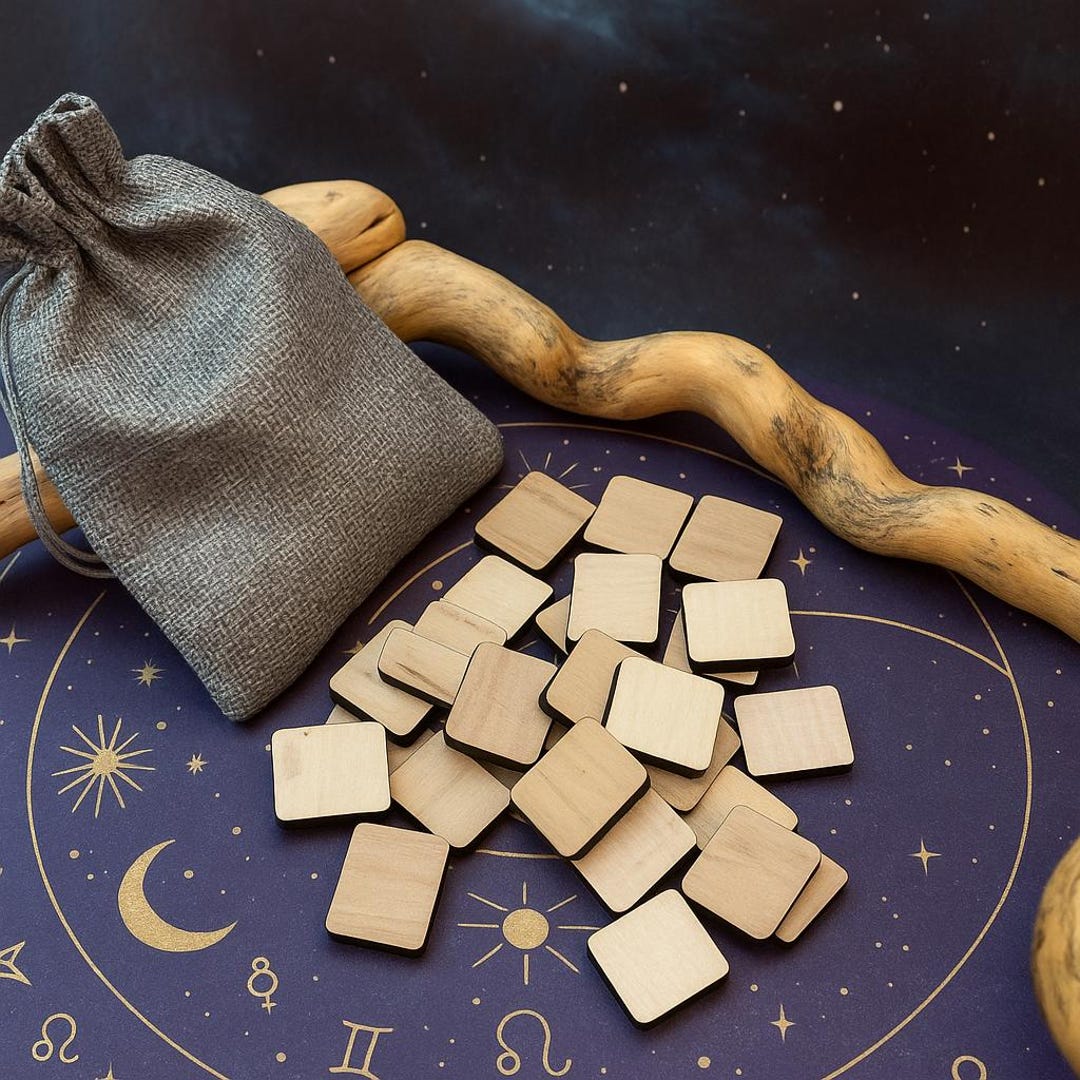 Rune Sets Blank Wooden Runes Set for DIY Carving Burning Painting Alder ...