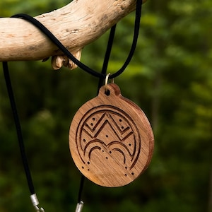 Lunnitsa Protection Amulet Slavic Wood Gift for Mabon Pagan Pendant Female Energy Family Hearth Amulet Evil Eye Protection Wooden Amulet