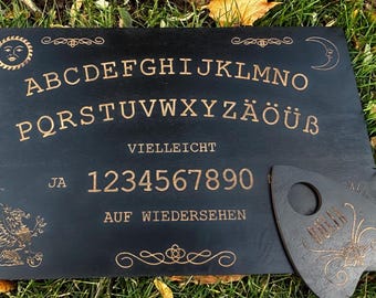 German Ouija Board Black Wooden Spirit Board Ouija Talking Boards with Planche Unique Divination Spiritual Practice