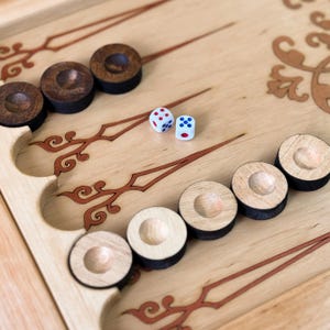 Backgammon Set Board Games Backgammon Checkers Chips Counters Wood Checkers Pieces Doubles Game Pieces Gift for Vikings Backgammon Game