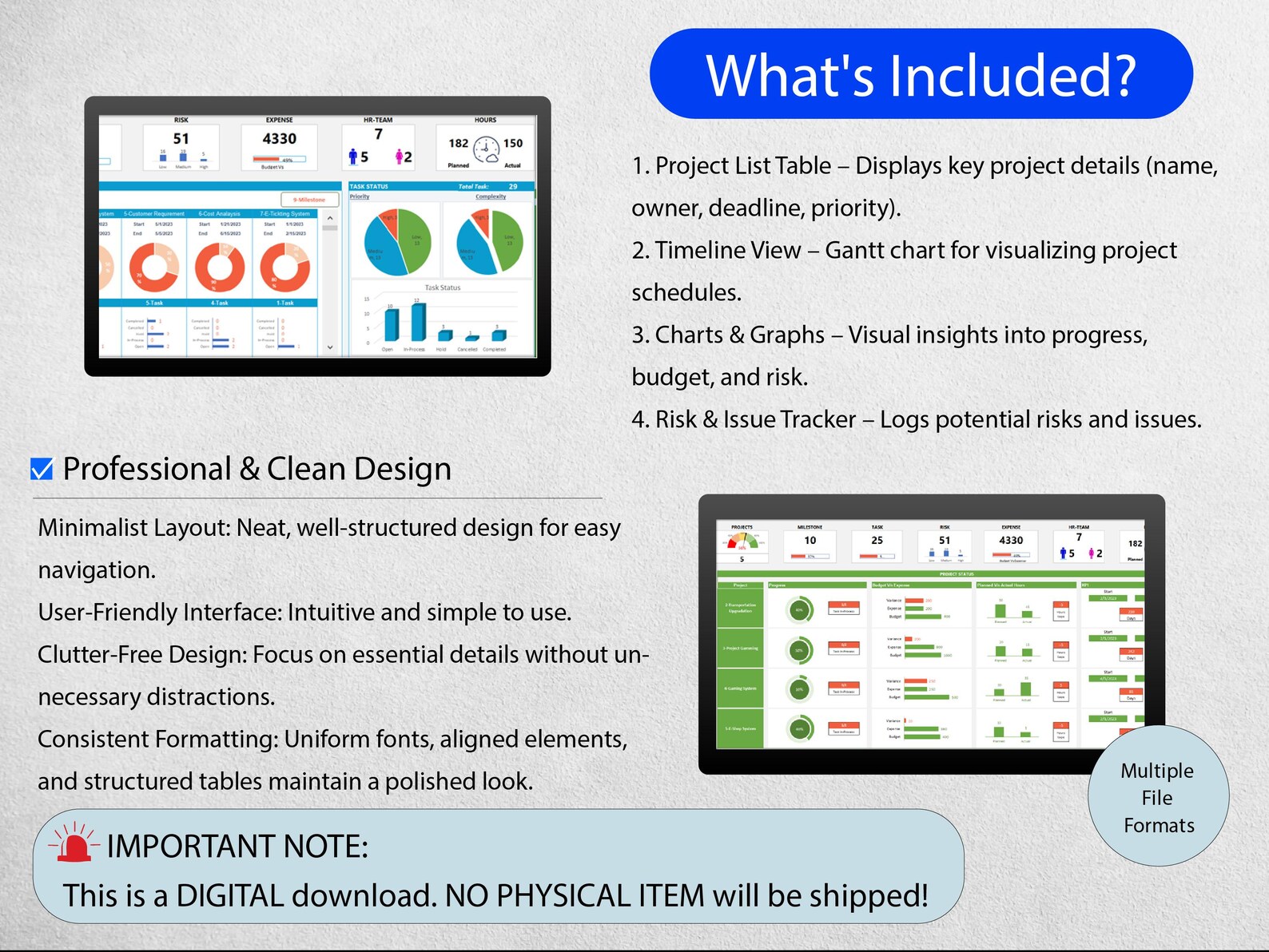 Project Portfolio Dashboard Template | All in One Project Tracking ...