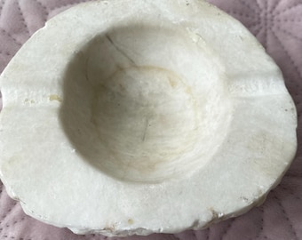 Cenicero antiguo de mármol blanco – Vintage – Diseño original