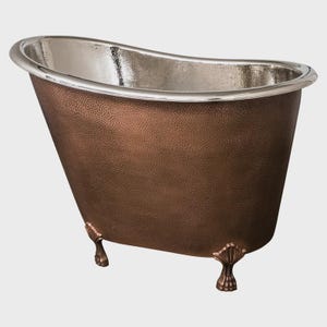 Elegant Copper Soaking Tub | Rustic Freestanding Bathtub | Handmade Bathroom Luxury