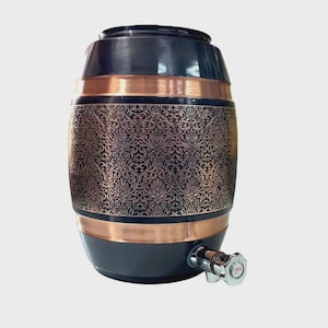 Handmade Copper Water Dispenser: Indian Design, Ayurvedic Drink Container
