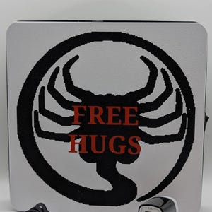 Lighted Alien Free Hugs Sign - Illuminated Wall Art with Power Adapter