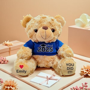 Customizable Graduation Teddy Bears- Perfect for Every Level of Education- Class of 2025 Celebration Gift for Kids to College Grads, For Her