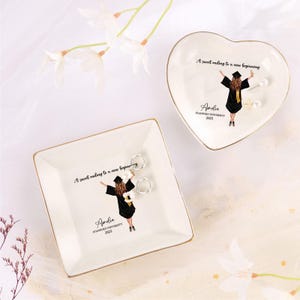 Custom Graduation Ring Dish, Class of 2025, Personalized Jewelry Dish, Senior Grad Gift, Customized Present for Her, College Graduation Gift