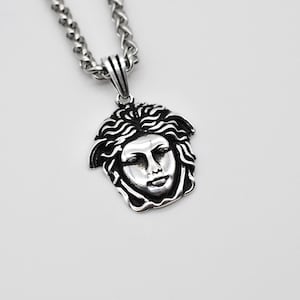 Sterling Silver Medusa Necklace: Greek Mythology Snake Pendant- Christmas gift- Gift For Her