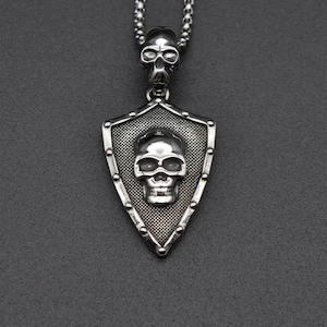 Doodshoofdketting, schedelhanger, skeletkettingen, gotische ketting, halloween-sieraden, stijlvolle sieraden, roestvrijstalen sieraden, hanger