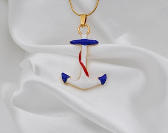Sailor Anchor Necklace – 18K Gold Plated Sailor Necklace – Summer Necklaces – Anchor Necklace – Gifts for Sea Lovers - Gift For Her