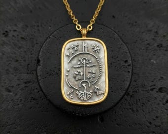 Colar Tambor Xamã • Amuleto Talismã Tribal • Pingente com Símbolo Ancestral • Joia de Proteção Mística • Presente Espiritual Boho - Presente de Aniversário