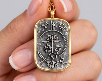 Naszyjnik z bębnem szamańskim, plemienny amulet, biżuteria z ochroną duchową, prezent szamański w stylu boho