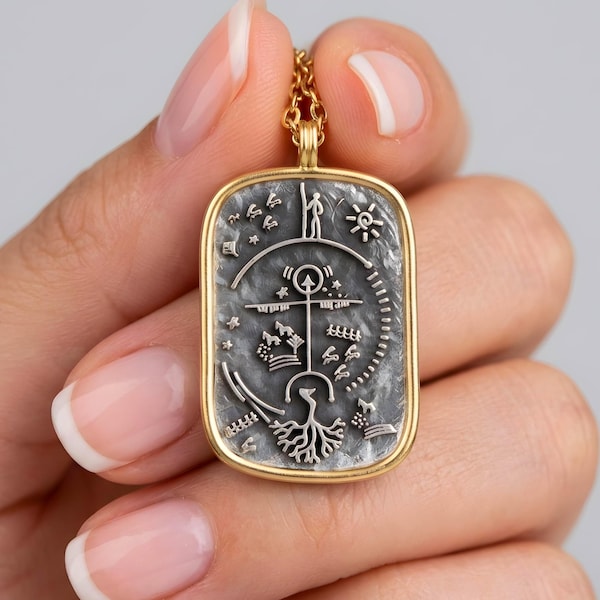 Collana con tamburo sciamanico, ciondolo amuleto tribale, gioiello di protezione spirituale, regalo sciamanico boho