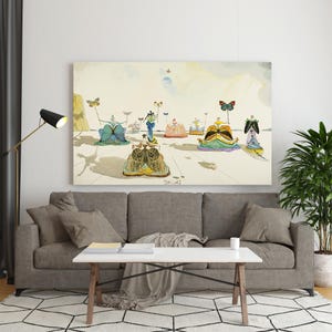 Salvador Dali Print - Femmes aux papillons | Spanish Masters Museum Poster | Femme Butterfly Art | Bedroom Decor - Ready To Hang Canvas