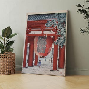 Porte de Nio à Asakusa Kannon 1934 - Affiche ukiyoe imprimée Tsuchiya Koitsu, affiche ukiyoe, impression japonaise de l&#39;époque Edo, affiche koitsu japonaise Art mural