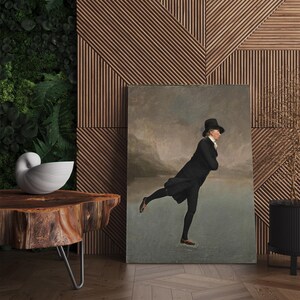 enry Raeburn - The Skating Minister (1790) Canvas Gallery Wrapped Giclee Wall Art Print Home Decor , Ready To Hang Canvas Options