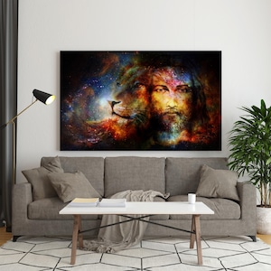 Jesus the Lion of Judah wall art Extra Large Jesus Canvas, Christian Canvas, God Canvas - Canvas Prints, Gift Canvas, Wall Art Canvas