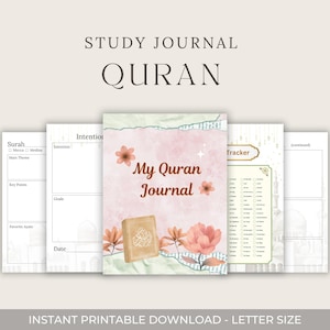 Quran Study Journal, Surah Study & Reflection, Quran Study, Quran Tracker, Quran Journaling, Tafsir Notebook, Printable PDF