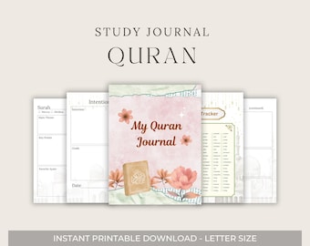 Quran Study Journal: Surah Reflection, Tafsir Notes (Printable PDF)