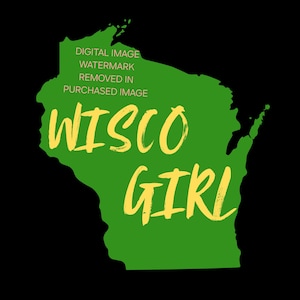 Garota de Wisconsin Garota de WISCO Wisconsin png design de camiseta Camisa de Wisconsin verde e dourada vá embalar vá greenbay packers
