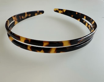 French Double .5” wide Headband, Handmade in France with Cellulose Acetate