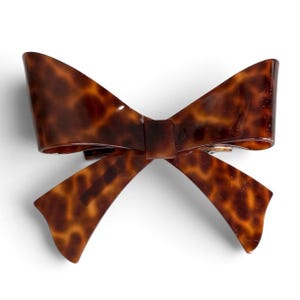Charles Wahba, VINTAGE, Acetate celluloid handmade Bow Ribbon, Barrette Metal Hair Clip, Made in France.