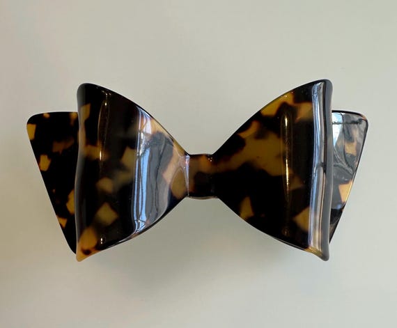 Charles J. Wahba Tortoise Bow Barrette, Made in France - Etsy display picture 1