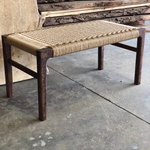 Walnut Bench with Danish Weave Seat