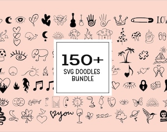 Pacote com mais de 150 Doodles SVG