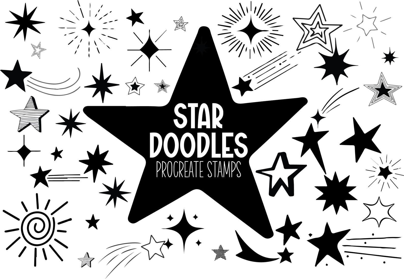 Star Doodles Procreate Stamps - Etsy