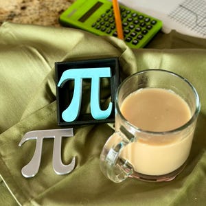 Set of 5 Pi Symbol-Shaped 3D Printed Coasters with Holder – Nerdy Tableware for Math Lovers & STEM Fans