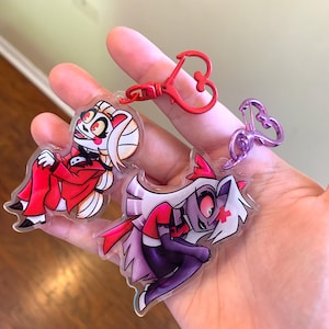Hazbin Hotel Chaggie Keychains Charlie and Vaggie Fandom made Keychains