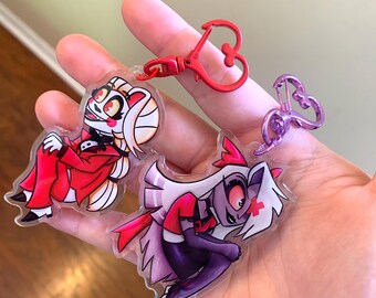 Hazbin Hotel Chaggie Keychains Charlie and Vaggie Fandom made Keychains