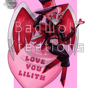 Lucifer Hazbin Hotel Valentine’s Day 8x10 Art Print