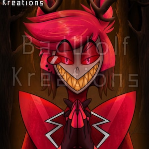 Alastor Hazbin Hotel Character Portrait Art Print