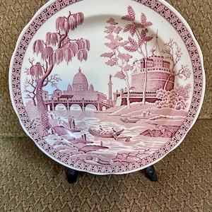 Piatto da portata vintage Spode Archive Collection Georgian Series Cranberry &quot;Roma&quot;