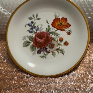 7.5 inch vintage porcelain plate made by Seltmann Weiden in Bavaria, Western Germany