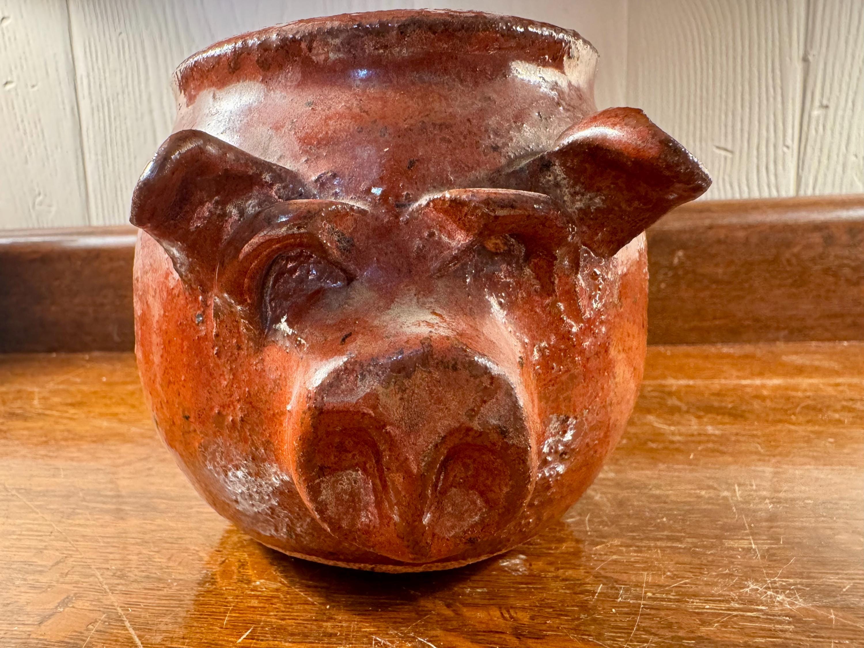Antique Pottery Pig - Etsy