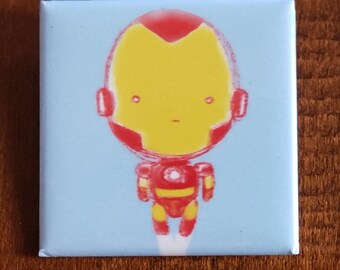 1.5" Crayon Iron Man Baby button