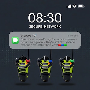 Bague d'antenne radio bidirectionnelle Motorola imprimée en 3D, bandes d'identification couleur personnalisables